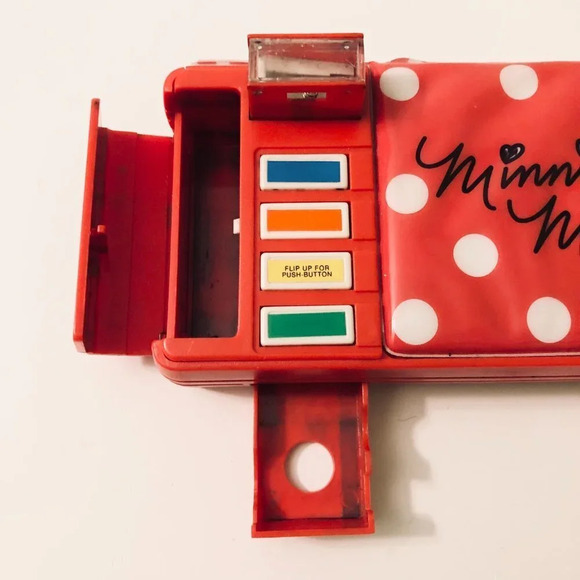 Vintage 90s Disneys Minnie Mouse Kids Double Sided Pencil Case With 4 Buttons - Picture 12 of 16
